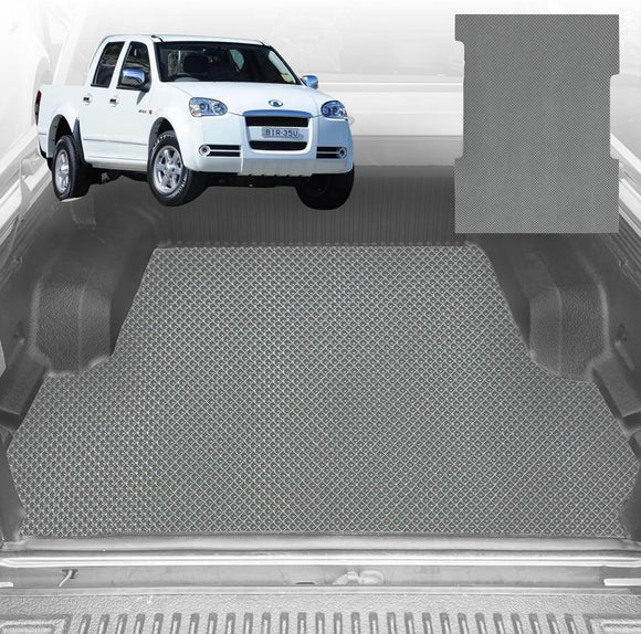 6D Diamond Ute Tub Mat for GWM Haval V240 Dual Cab (Wingle 5) 2011-2016 (with Spray On Liner or No Liner) - Black & Grey