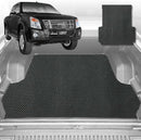 6D Diamond Ute Tub Mat for Isuzu D-Max Crew Cab 2008-2011 (with Spray On Liner or No Liner) - Black & Grey-1