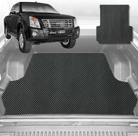 6D Diamond Ute Tub Mat for Isuzu D-Max Crew Cab 2008-2011 (with Spray On Liner or No Liner) - Black & Grey