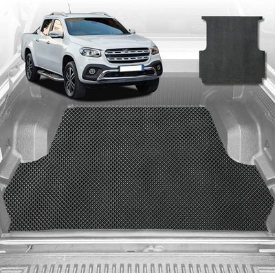 6D Diamond Ute Tub Mat for Mercedes-Benz X-Class Ute 2017-2021 (with Spray on Liner or no Liner) - Black & Grey
