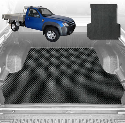6D Diamond Ute Tub Mat for Ford Ranger (PJ-PK) Single Cab 2006-2011 (with Spray On Liner or No Liner) - Black & Grey