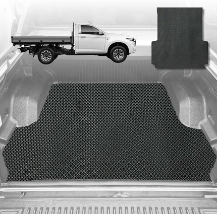 6D Diamond Ute Tub Mat for Mazda BT-50 (J97M) Single Cab 2006-2011 - Black & Grey