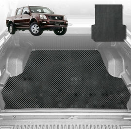 6D Diamond Ute Tub Mat for Holden Rodeo (4-Door Crew Cab) 2003-2008 (with Spray On Liner or No Liner) - Black & Grey