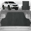6D Diamond Ute Tub Mat for Mazda BT-50 Dual Cab (TF) 2020-Current (with Spray on Liner or no Liner) - Black & Grey-1