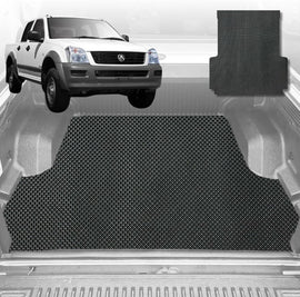 6D Diamond Ute Tub Mat for Holden Rodeo Single Cab 2003-2008 (with Spray On Liner or No Liner) - Black & Grey