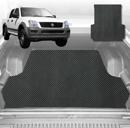 6D Diamond Ute Tub Mat for Holden Rodeo Single Cab 2003-2008 (with Spray On Liner or No Liner) - Black & Grey