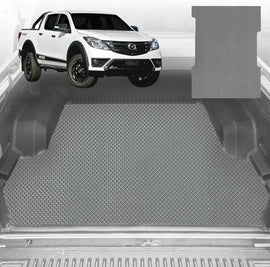6D Diamond Ute Tub Mat for Mazda BT-50 Dual Cab (TF) 2020-2024 - Black & Grey - 0