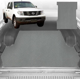 6D Diamond Ute Tub Mat for Nissan Navara (D40-RX) 2005-2015 - Black & Grey - 0