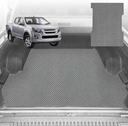 6D Diamond Ute Tub Mat for Isuzu D-Max Crew Cab RG 2020-Current - Black & Grey - 0
