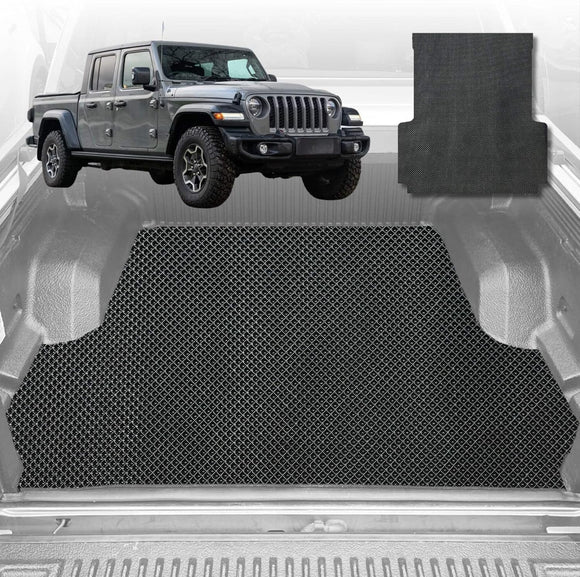 6D Diamond Ute Tub Mat for Jeep Gladiator JT 2020-Current (With Spray On Liner or No Liner) - Black & Grey