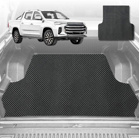 6D Diamond Ute Tub Mat for LDV T60 Max T60 Pro 2017-Current (with Spray on Liner or no Liner) - Black & Grey