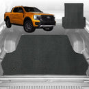 6D Diamond Ute Tub Mat for Ford Ranger Wildtrack Dual Cab 2022-Current - Black & Grey-1
