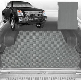 6D Diamond Ute Tub Mat for Isuzu D-Max Crew Cab 2008-2011 (with Spray On Liner or No Liner) - Black & Grey - 0