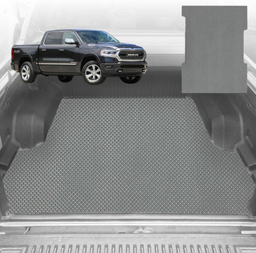 6D Diamond Ute Tub Mat for RAM 1500 Limited (DT) 2019-Current - In 2 Pcs - Black & Grey - 0