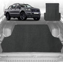 6D Diamond Ute Tub Mat for Ford Ranger (PX2 Dual Cab Ute) 2015-2018 (with Plastic tub Liner) - Black & Grey-1