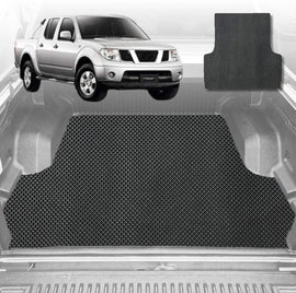 6D Diamond Ute Tub Mat for Nissan Navara Dual Cab (D40 ST/STX) 2005-2014 - Black & Grey