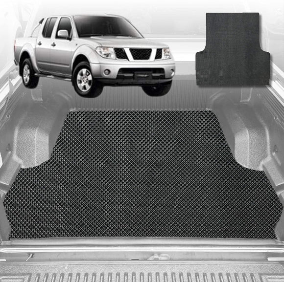 6D Diamond Ute Tub Mat for Nissan Navara Dual Cab (D40 ST/STX) 2005-2014 - Black & Grey