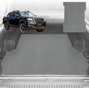 6D Diamond Ute Tub Mat for Nissan Navara Dual Cab Pro-4X 2022-Current (with Spray on Liner or no Liner) - Black & Grey-2