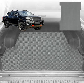6D Diamond Ute Tub Mat for Nissan Navara Dual Cab Pro-4X 2022-Current - Black & Grey - 0