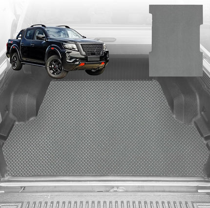 6D Diamond Ute Tub Mat for Nissan Navara Dual Cab Pro-4X 2022-Current - Black & Grey - 0