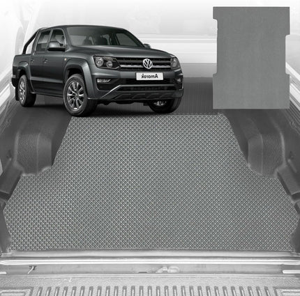 6D Diamond Ute Tub Mat for VolksWagen Amarok Dual Cab 2022-Current - Black & Grey - 0