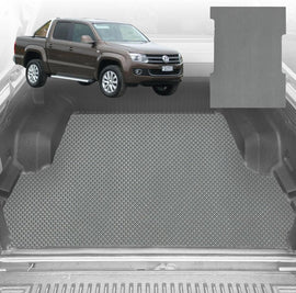 6D Diamond Ute Tub Mat for VolksWagen Amarok Dual Cab 2010-2022 - Black & Grey - 0