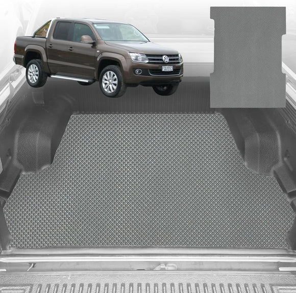 6D Diamond Ute Tub Mat for VolksWagen Amarok Dual Cab 2010-2022 - Black & Grey