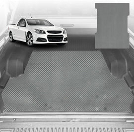 6D Diamond Ute Tub Mat for Holden Commodore Ute Single Cab (VE VF) 2007-2017 - Black & Grey - 0