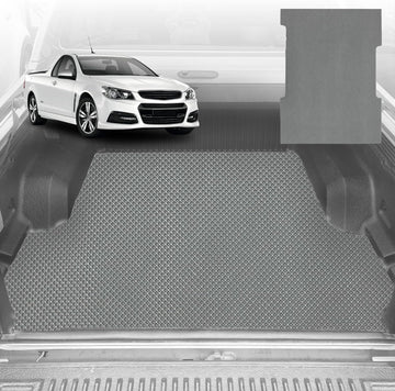 6D Diamond Ute Tub Mat for Holden Commodore Ute Single Cab (VE VF) 2007-2017 - Black & Grey - 0