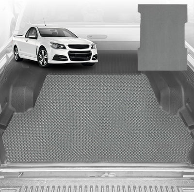 6D Diamond Ute Tub Mat for Holden Commodore Ute Single Cab (VE VF) 2007-2017 - Black & Grey - 0
