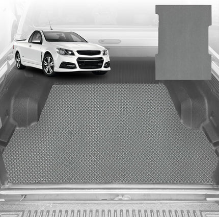 6D Diamond Ute Tub Mat for Holden Commodore Ute Single Cab (VE VF) 2007-2017 - Black & Grey - 0