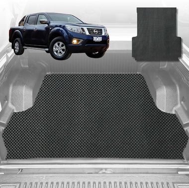 6D Diamond Ute Tub Mat for Nissan Navara King Cab (NP300-D23) 2015-Current - (With Spray On Liner or No Liner) - Black & Grey