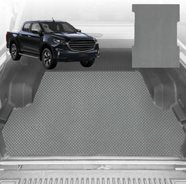 6D Diamond Ute Tub Mat for Mazda BT-50 Dual Cab (UP UR) 2011-2020 - Black & Grey - 0
