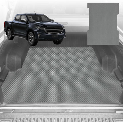 6D Diamond Ute Tub Mat for Mazda BT-50 Dual Cab (UP UR) 2011-2020 - Black & Grey - 0