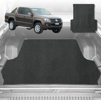 6D Diamond Ute Tub Mat for VolksWagen Amarok Dual Cab 2010-2022 - Black & Grey