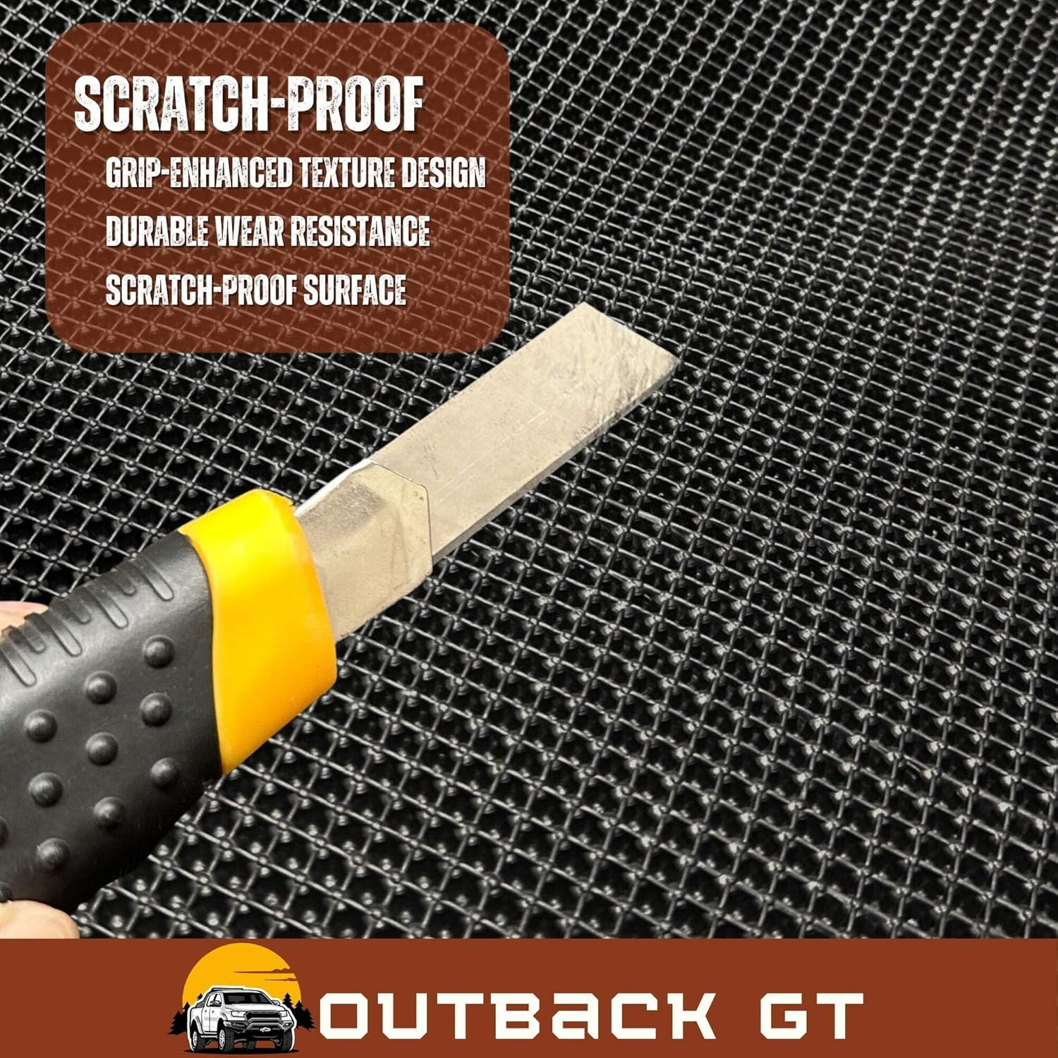 6D Diamond Ute Tub Mat for Ford Ranger Wildtrack Dual Cab 2022-Current (With Factory Plastic Tub Liner) - Black & Grey