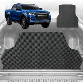 6D Diamond Ute Tub Mat for Isuzu D-Max Crew Cab (RT50/85) 2011-2020 (with Spray on Liner or no Liner) - Black & Grey