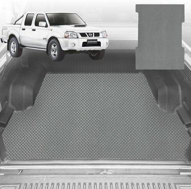 6D Diamond Ute Tub Mat for Nissan Navara Dual Cab 1997-2018 - Custom Fit - Black & Grey - 0
