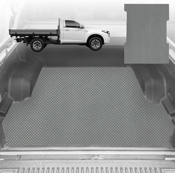 6D Diamond Ute Tub Mat for Mazda BT-50 (J97M) 2006-2011 - Black & Grey - 0