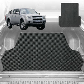6D Diamond Ute Tub Mat for Ford Ranger (PJ-PK) Super Cab 2006-2011 (with Spray On Liner or No Liner) - Black & Grey