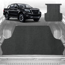 6D Diamond Ute Tub Mat for Nissan Navara Dual Cab NP300/D23 STX (Without Rear cupholder) 2015-Current - Black & Grey-1