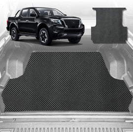 6D Diamond Ute Tub Mat for Nissan Navara Dual Cab NP300/D23 STX (Without Rear cupholder) 2015-Current - Black & Grey