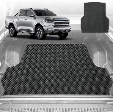 6D Diamond Ute Tub Mat for GWM Haval Great Wall Cannon Ute NPW 2019-Current (With Spray On Liner or No Liner) - Black & Grey