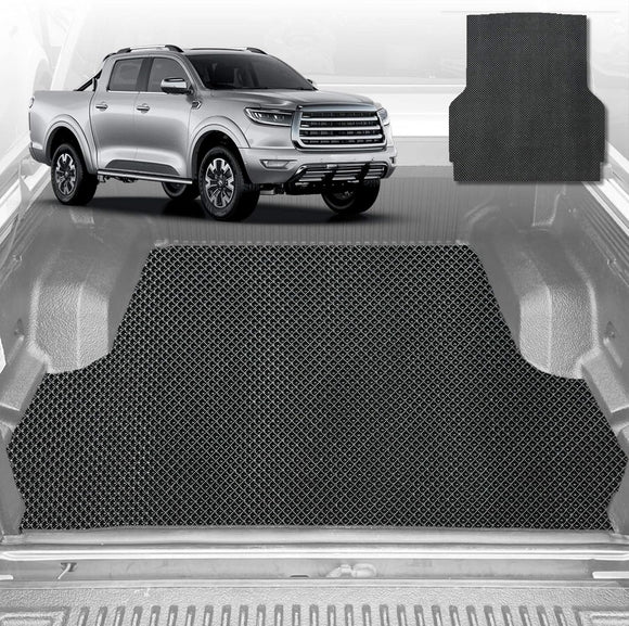 6D Diamond Ute Tub Mat for GWM Haval Great Wall Cannon Ute NPW 2019-Current - Black & Grey
