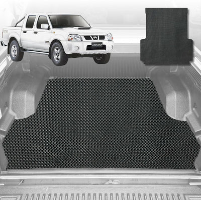 6D Diamond Ute Tub Mat for Nissan Navara Dual Cab 1997-2018 - Custom Fit - Black & Grey