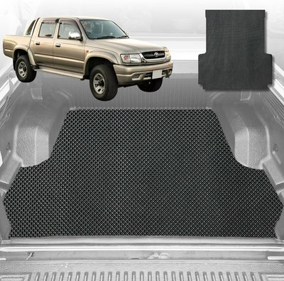 6D Diamond Ute Tub Mat for Toyota Hilux Double Cab 1997-2005 (with Spray On Liner or No Liner) - Black & Grey