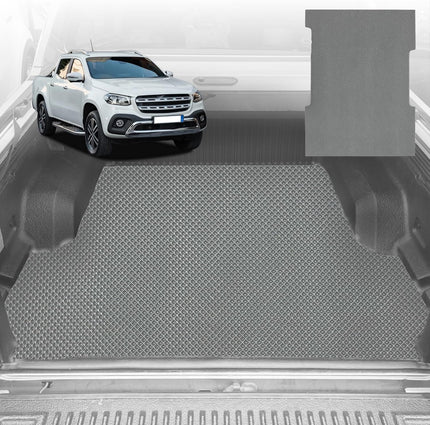6D Diamond Ute Tub Mat for Mercedes-Benz X-Class Ute 2017-2021 - Black & Grey - 0