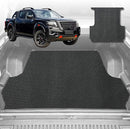 6D Diamond Ute Tub Mat for Nissan Navara Dual Cab Pro-4X 2022-Current (with Spray on Liner or no Liner) - Black & Grey-1