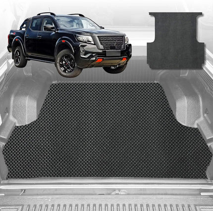 6D Diamond Ute Tub Mat for Nissan Navara Dual Cab Pro-4X 2022-Current - Black & Grey