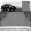 6D Diamond Ute Tub Mat for Nissan Navara Dual Cab NP300/D23 STX (Without Rear cupholder) 2015-Current - Black & Grey-2